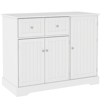 Cat Litter Box Enclosure with Drawers, Storage, Anti-tip Kit, 39" x 18" x 31.5", White
