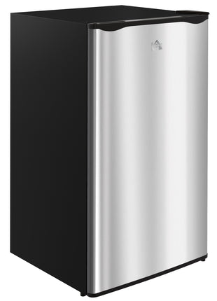 3.2 Cu.Ft Mini Fridge with Freezer, Compact Refrigerator with Adjustable Thermostat, Shelf and Single Reversible Door for Bedroom, Dorm, Home Office, Energy Efficient, Silver