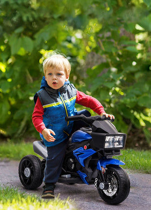 6V Kids Motorcycle Toddler Ride-on Toy, High-Traction Battery-Operated Mini Electric Motorbike with Forward/Reverse Switch, Music, Headlights, Horn, Blue