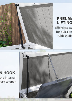 4.7 x 2.5FT Outdoor Horizontal Storage Shed, Lockable Trash Can Storage with Chain Lid, Gray