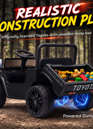 Licensed Toyota Pickup Ride on Truck, 24V Kids Electric Car with Dual Motors, Up to 3.7MPH for Kids 3-8 Years Black