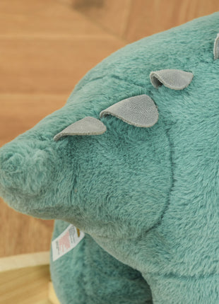 Kids Plush Ride-On Rocking Horse Triceratops-shaped Plush Toy Rocker with Realistic Sounds for Child 36-72 Months Green