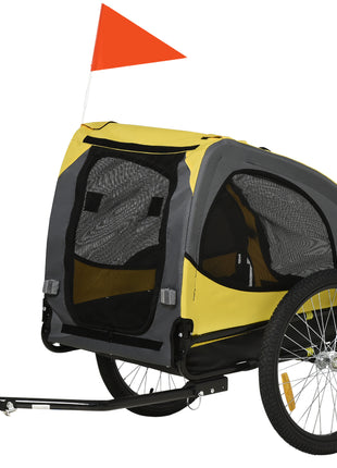 Dog Bike Trailer, Pet Stroller with Wheels for Medium Dogs, Yellow