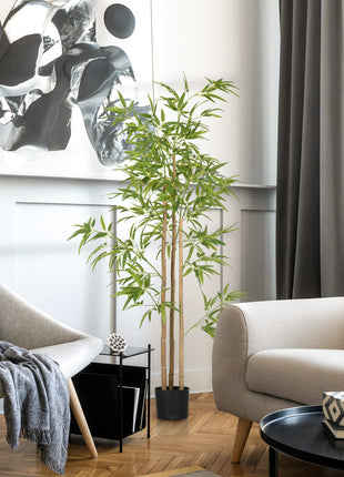 6ft Artificial Tree, Indoor Fake Bamboo with Pot, for Home Office Living Room Decor