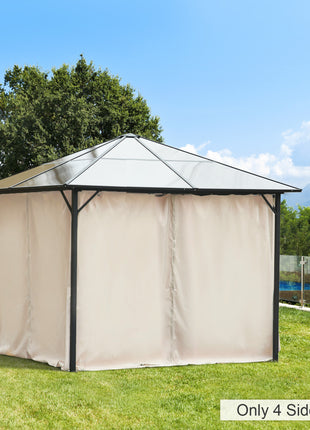 9.84' x 9.84' Gazebo Sidewall Set with Hooks/C-Rings, Beige