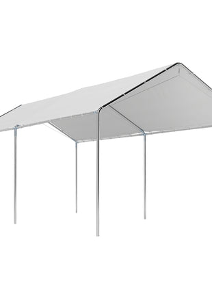 9.6' x 19.5' Carport Heavy Duty Galvanized Car Canopy w/ Included Anchor Kit, 3 Reinforced Steel Cables, White