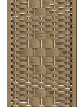 6 Panel Folding Room Divider Portable Privacy Screen Wave Fiber Room Partition for Home Office Natural
