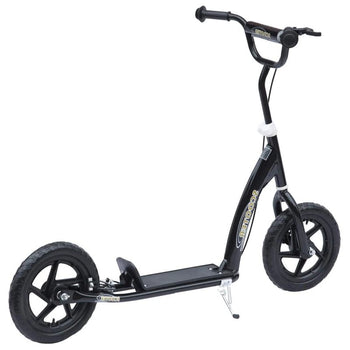 Kick Scooter for Kids 5-12 Years Old with Adjustable Height Handlebar, Non-slip Footplate, Big Wheels, Rear Brake, Black