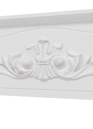 Freestanding Fireplace Surround, Modern Fireplace Mantel with Leg for Electric Fireplaces, 44.7" W x 40" H, White