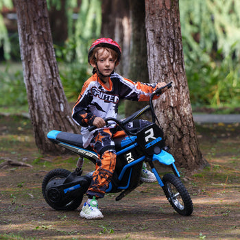 24V 350W Electric Dirt Bike Up to 15 MPH w/ Twist Grip Throttle, Blue