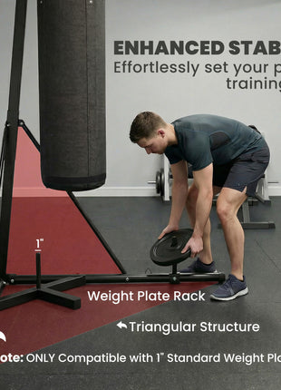Punching Bag with Stand for Adults, 72.8"-90.9" Height Adjustable Freestanding Boxing Stand with Canvas Sandbag, Black
