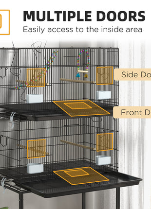 Double Stackable Bird Cage on Wheels w/ Stand, for Canaries