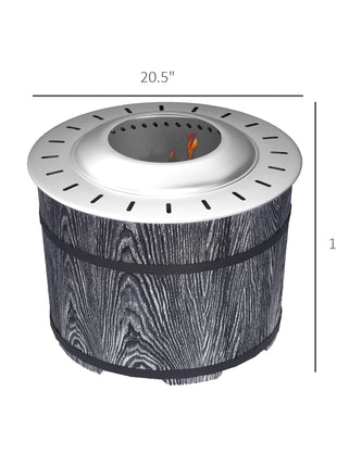 Smokeless Fire Pit, Portable Camping Bonfire Stove with Mat for Backyard, Patio, Picnic, Magnesium Oxide, Black