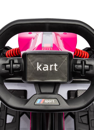 12V Electric Go Kart for Kids w/ Adjustable Speed, Pink