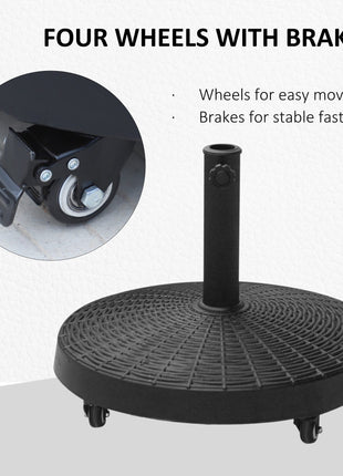 20.5" Heavy Duty Umbrella Stand, 50 lbs. Umbrella Base for 1.5" or 2" Umbrella Poles, Patio Market Stand for Deck, Black