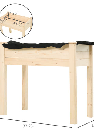 34'' Raised Garden Bed, Elevated Wooden Planter Box DIY Paint with Holes for Vegetables, Herb and Flowers Backyard Use