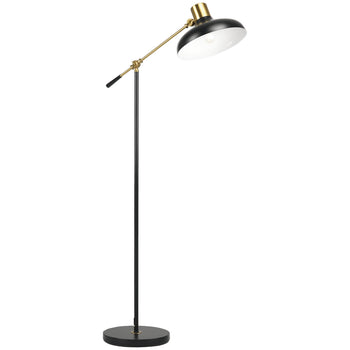 Adjustable Floor Lamps for Living Room, Standing Lamp for Bedroom with Balance Arm, Tall Black and Gold Lamp