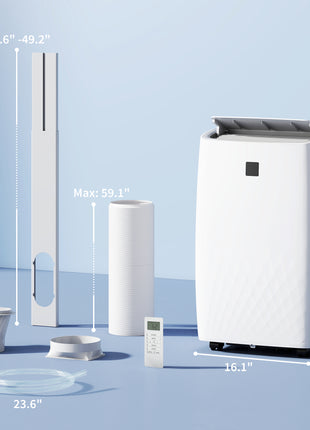 12000 BTU Portable Air Conditioner, AC Unit with Cool, Dehumidifier, Fan, 550 Sq. ft, 24H Timer On Off, Window Kit