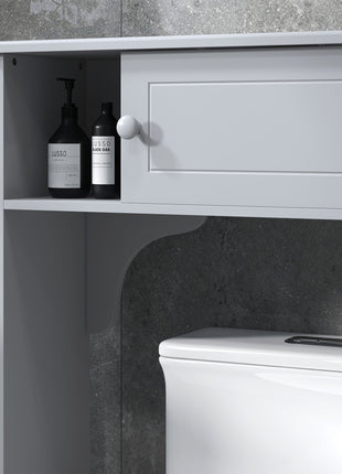 Over Toilet Bathroom Organizer, Freestanding Over the Toilet Storage Cabinet with Adjustable Shelves, Toilet Rack