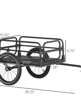 Bike Cargo Trailer Bike Wagon Bicycle Trailer with Suspension, Triple Safety Features, 16'' Wheels, 88 lbs Max Load