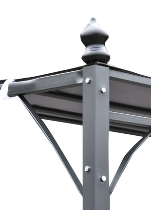 10' x 13' Outdoor Pergola Gazebo, Steel Patio Canopy with Weather-Resistant Fabric and Drainage Holes, Gray