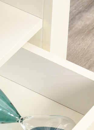 Entertainment Center TV Console Table, Corner TV Stand Up To 50" with Drawers and Open Storage Compartmen, White