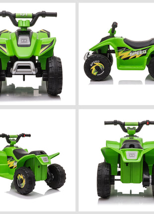 6V Kids ATV Ride on 4-Wheeler Car, Electric Quad Toy Battery Powered Vehicle with Forward/ Reverse Switch for 18-36 Months Old Toddlers, Green