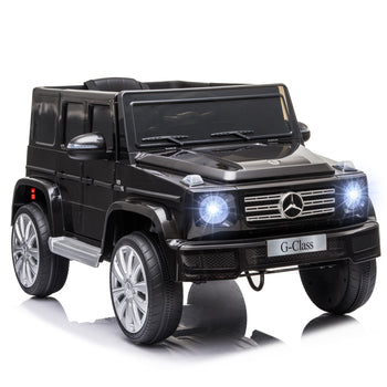 12V Mercedes Benz G500 Licensed Kids Electric Car with Remote Control, Headlights, Music, Suspension, Storage, Black