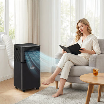 8000 BTU Portable Air Conditioner with Dehumidifier, Cooling Fan, Sleep, Remote, 24H Timer, Auto Off, Black