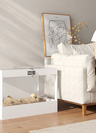 Hamster Cage with Openable Top & Lock, Hut, Transparent Acrylic Panels, Accessories, for Dwarf Hamster Gerbil, White