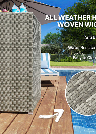 Outdoor Towel Rack for Pool w/ Drawer & Cabinet, Gray