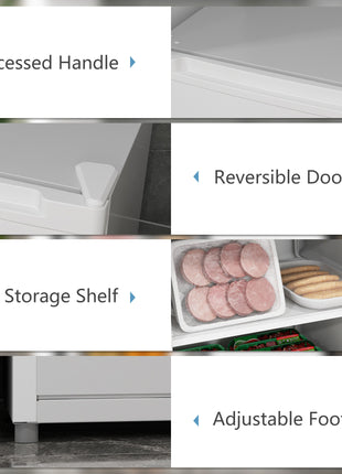 Upright Freezer, 3 Cu Ft Small Freezer with Reversible Single Door, Adjustable Thermostat for Home, Apartment, White