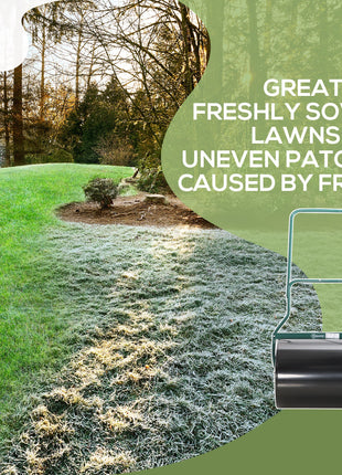 20-Inch Push/Tow Behind Lawn Roller Filled with 16 Gal Water or Sand, Perfect for Flattening Sod in the Garden