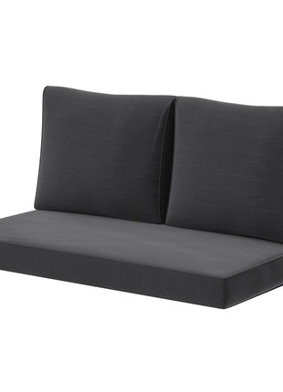 2 Seat Patio Furniture Cushions, Thick Outdoor Loveseat Cushion Set with Removable Cover, 46x26x5 in, Black