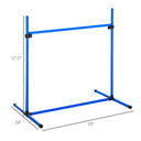4 Piece Dog Agility Starter Kit with Adjustable Height Jump Bars, Included Carry Bag & Displacing Top Bar - Blue