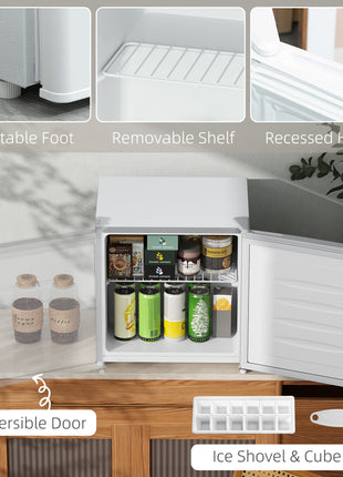 1.1 Cu.Ft Countertop Mini Freezer, Compact Upright Freezer with Removable Shelves, White