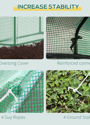8' x 6' x 7' Temporary Greenhouse for Growing Flowers with Mesh Door & Windows Green