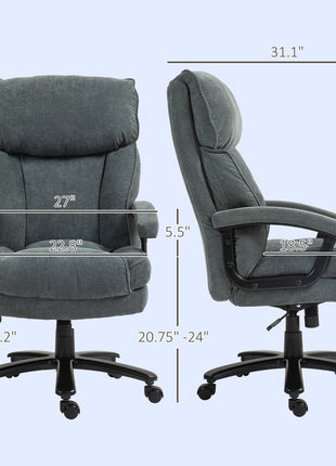 Big and Tall Executive Office Chair, Up to 450 lbs. Heavy Duty Desk Chair, Computer Chair for Heavy People, Gray