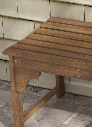 Slatted Wooden Garden Bench, Curved Seat Front Porch Bench, Teak