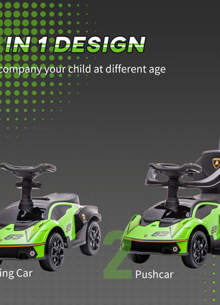 Toddler Push Car, Lamborghini Stroller Walking Car Age for 1-3, Green