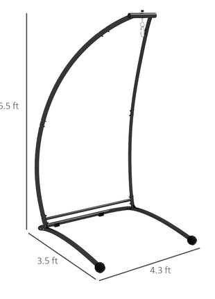 Hammock Chair Stand, C Shape Hanging Heavy Duty Metal Frame Hammock Stand for Hanging Hammock Porch Swing Chair, Indoor & Outdoor Use, Black