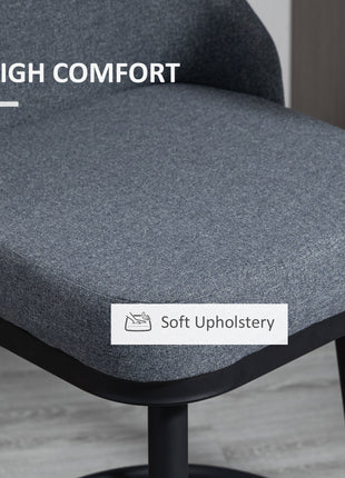 Modern Bar Stools, Set of 2 Swivel Kitchen Chairs, Dark Gray