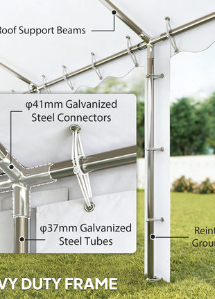 20' x 40' Party Tent, Outdoor Canopy Tent with Removable Sidewalls, 12 Windows for Parties, Wedding, Events, BBQ, White