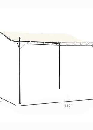 10' x 10' Steel Outdoor Pergola Gazebo, Patio Canopy with Weather-Resistant Fabric and Drainage Holes for Backyard, Deck, Garden, Cream White