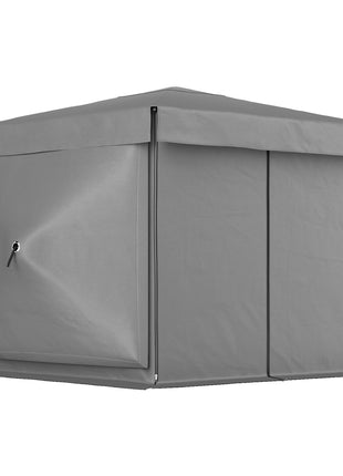 12' x 12' Hexagonal Pop Up Gazebo Canopy Tent with 5 Sidewalls, Outdoor Canopy Shelter with Carry Bag, Dark Gray