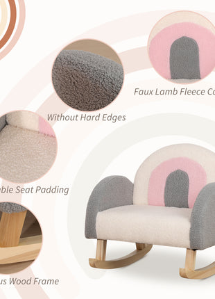 Kids Sofa, Rocking Toddler Sofa Chair, Gift for 18-36 Months, Gray