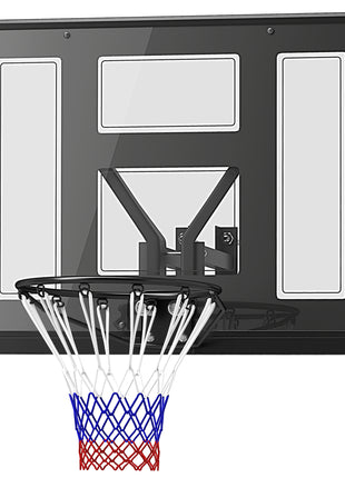 Wall Mounted Basketball Hoop, Basketball Goal Combo Kit with 43" Reinforced Shatter Resistant Backboard and All Weather Net for Indoor or Outdoor Use