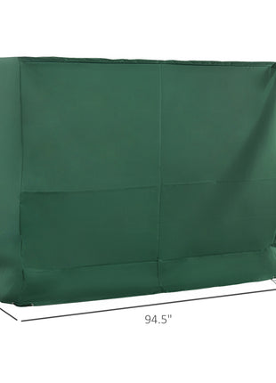 600D Oxford 3-Seater Patio Swing Cover Outdoor Swing Chair Cover Rain Protection Waterproof Anti-UV, Dark Green