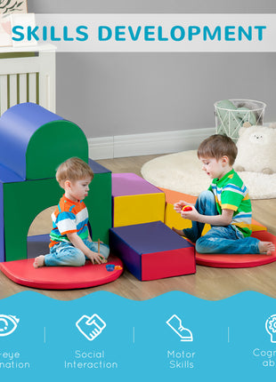 7-Piece Rearrangeable Toddler Climber for Creativity and Shape Discovery, Multicolored