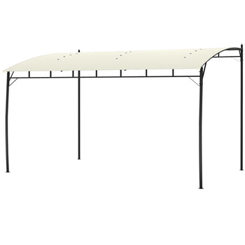10' x 13' Outdoor Pergola Gazebo, Garden Sun Shade Shelter with Metal Frame for Porch, Patio, Deck, Backyard, Cream